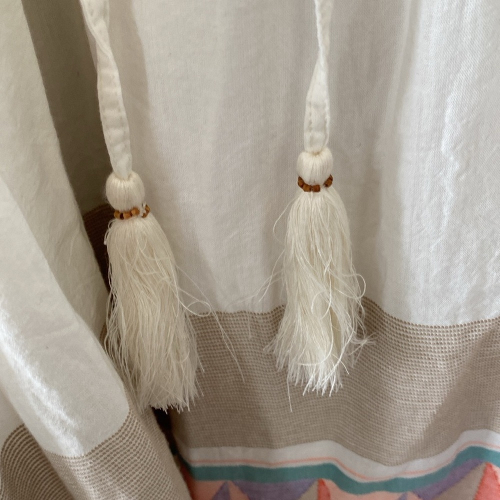 Free People Lulu Embroidered‎ Midi Dress Drawstring Waist Endless Summer Size XS - Picture 9 of 16